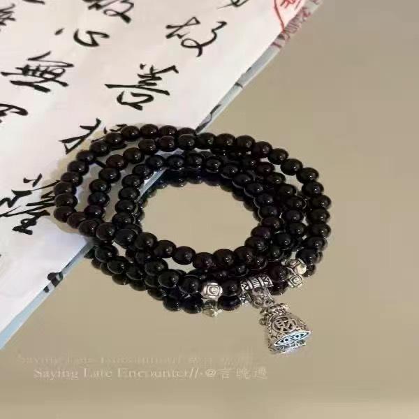 Brățară norocoasă de siguranță din patru piese, brățară retro multistrat pentru femei în stil național, bijuterii etnice de personalitate pentru cuplu lung înlănțuite