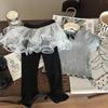Clearance: No Returns/Exchanges - Girls' Knitted Short-Sleeve T-Shirt & Mesh Peplum Leggings