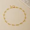 Gold Plated Faceted Clear Crystal Bead Chain Necklace With Extension