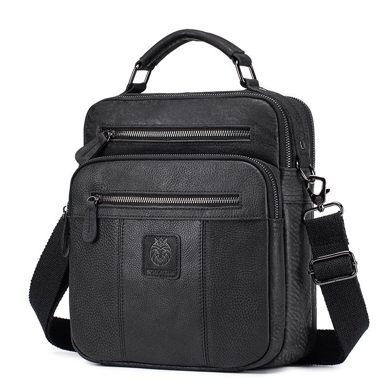 Lion Leiden Vintage Genuine Cowhide Leather Crossbody Shoulder Bag for Men