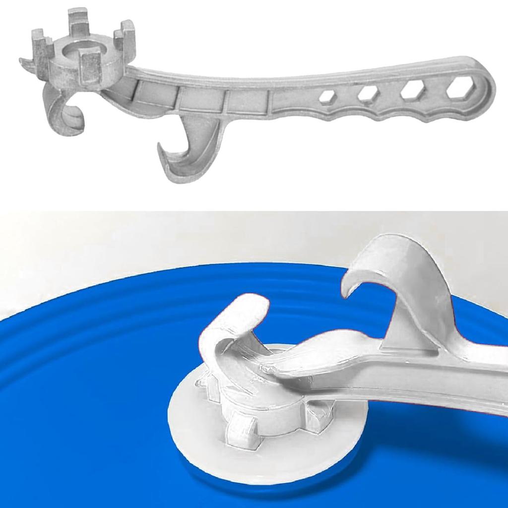 Multi Function Bucket Opener Aluminum Alloy Labor Saving Bung Wrench Barrel Lid Opener for 5 55 Gallon Drums