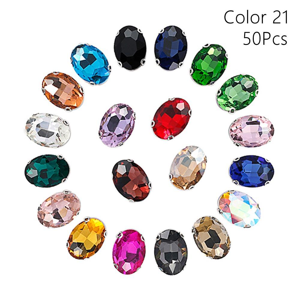 

50 шт./уп. С серебряными лапками, блестящие пришивные стразы, пришивные алмазные бусины, украшение для рукоделия 50Pcs Mixed