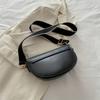One Women's PU Fashion Saddle Bag Small Bag with Wide Shoulder Strap and Cover Closure Single Shoulder Crossbody Bag