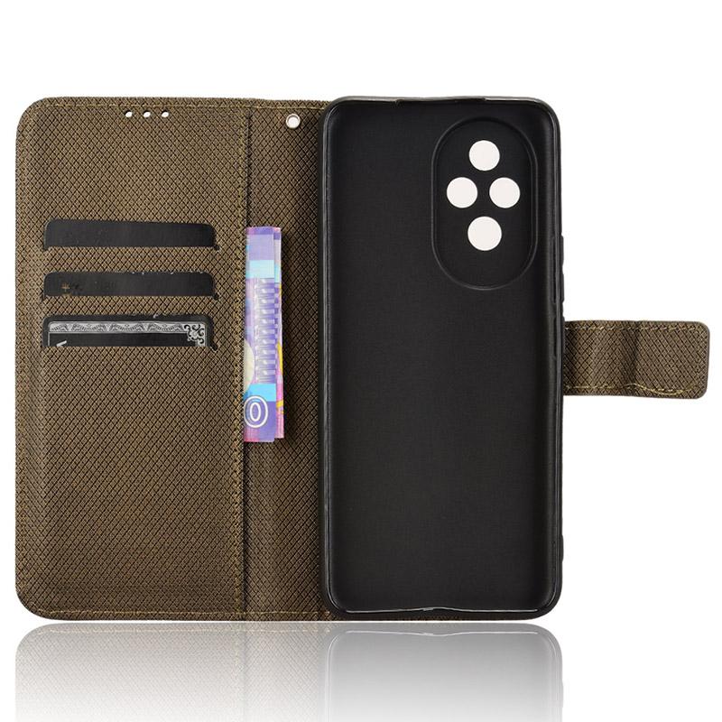 For Honor 200 5G Protective Case Diamond Texture Leather Phone Cover with Wallet