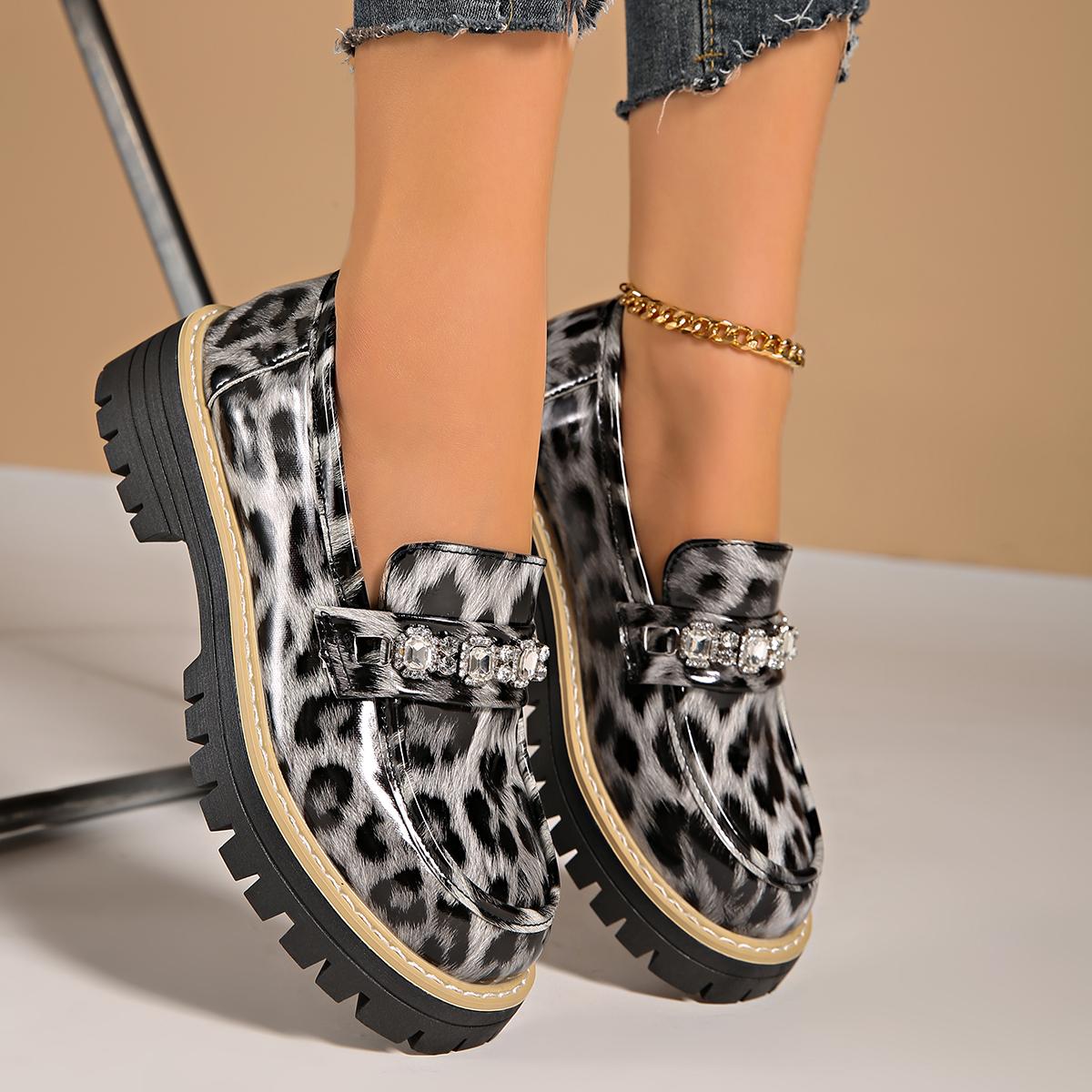 

New Women Loafers Thick Heel Casual Shoes Spring Autumn Retro Flats Shoes Women Round Toe Rubber Outsole Sneakers Women 36