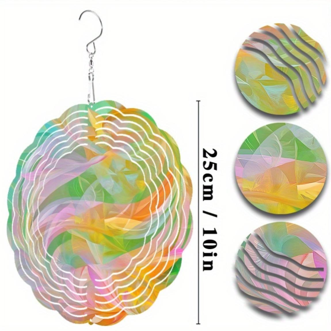 

10 Inch Hanging Wind Spinner with 360 Degree Hook for Balcony Garden Decor Spring Summer Outdoor DecorationMetal Wind Chimes for Home Decor 01A