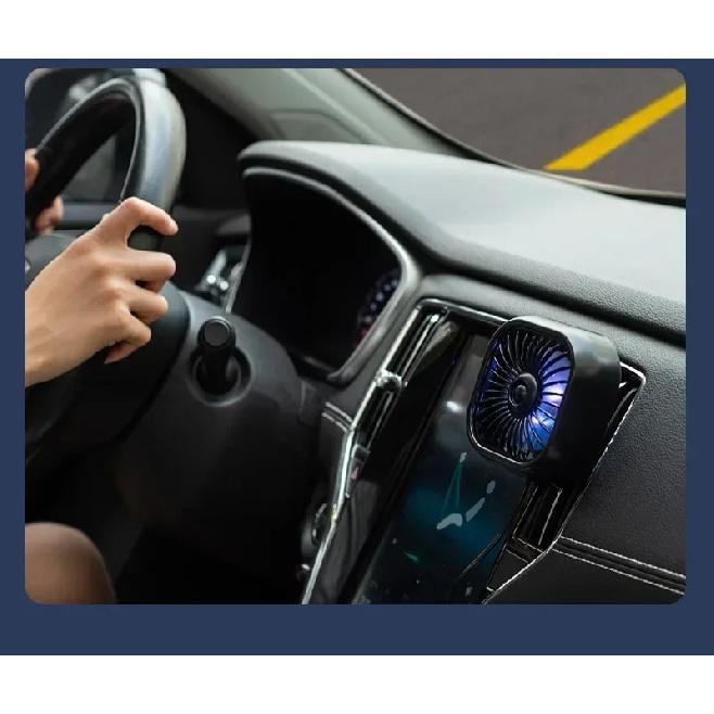 Car Air Outlet Cooling Fan USB Color Light Low Noise Multifunction Mini Car Fan Auto Interior Automotive Supplies Cooler Amagi