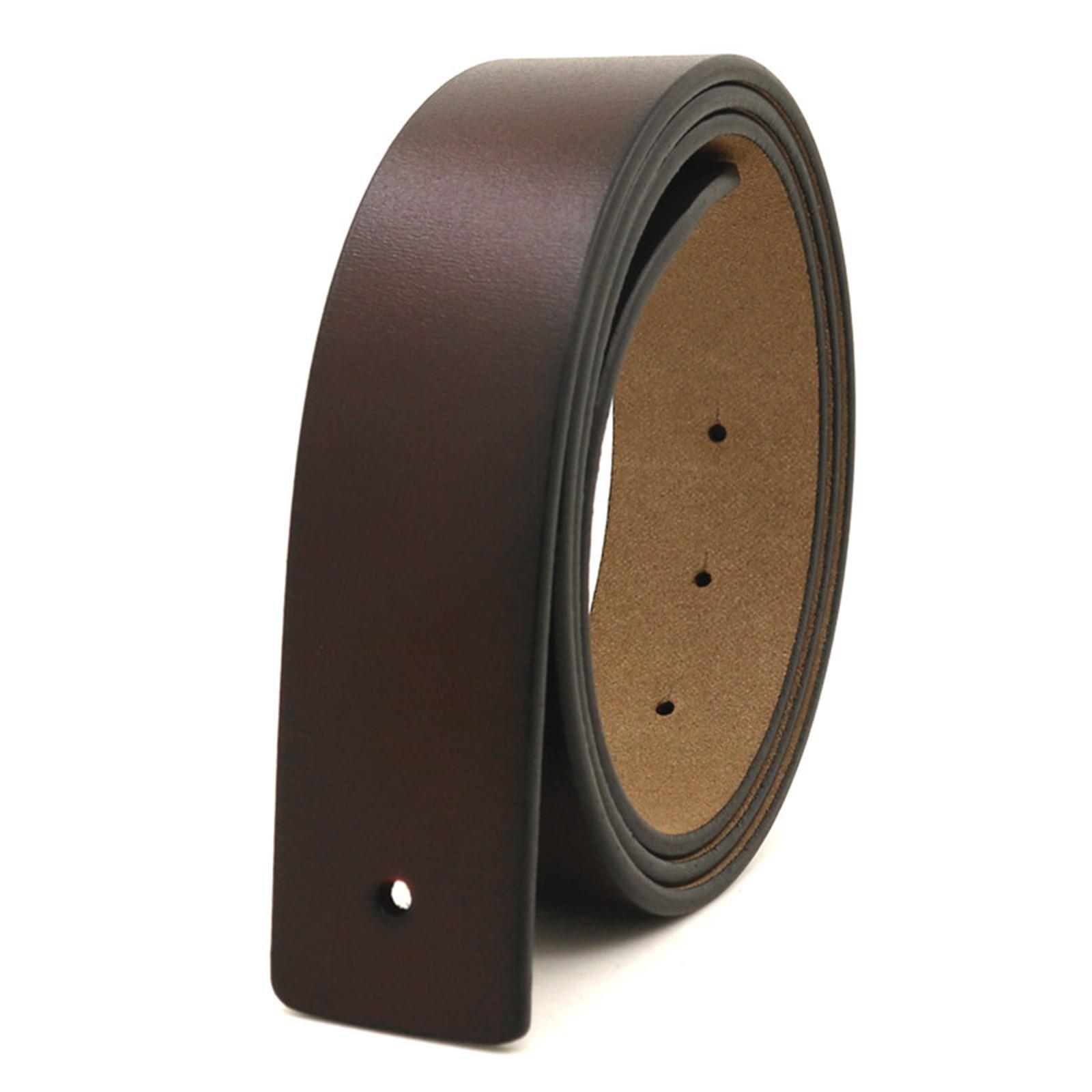 

Leather Belt For Men No Buckle Design Adjustable Waistband With Precise Hole Thick Leather Waist Belt Accessories кавовий