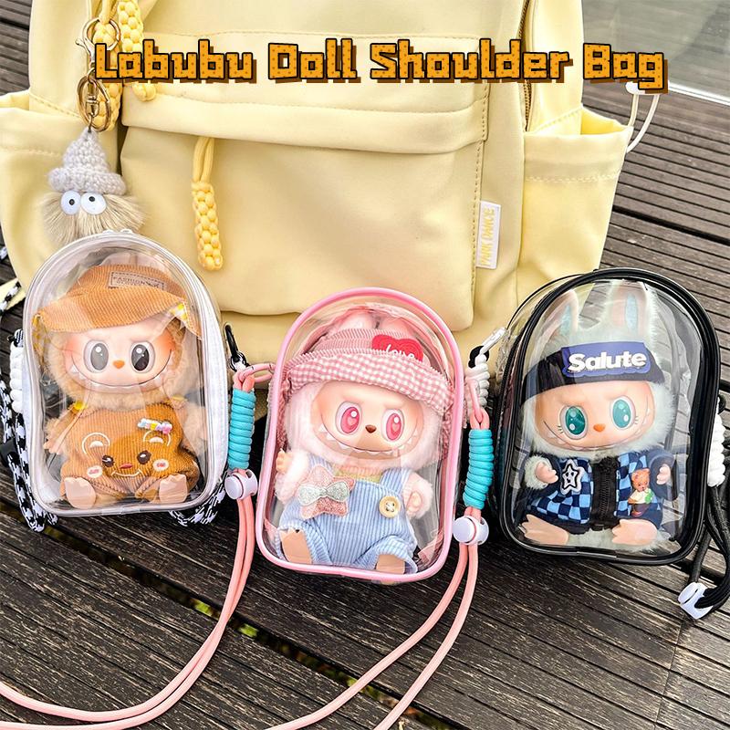 Clear Crossbody Labubu Doll Bag Protective Cover Doll Hanging Bag Doll Walk Bag