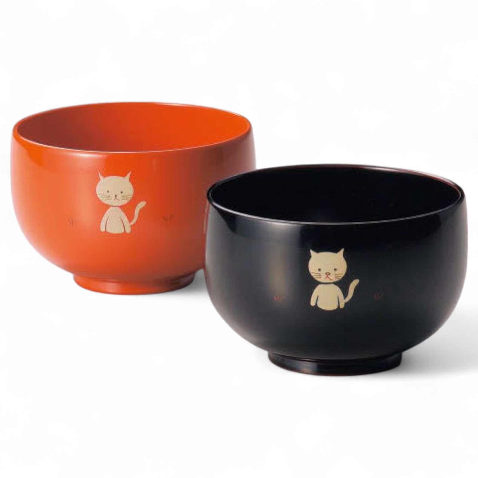 

Set of 2 Lacquerware Made in J-kitchens Bowls, Hand-Painted, Japan, PID-529340