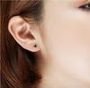 925 Sterling Silver Anti-Allergic Heart Stud Earrings for Men & Women - Simple Korean Style Black Cartilage Earrings