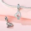 New Copper Heart-Shaped Colorful Zircon Beads Pendants Charm Fit The Genuine Beautiful Bracelets Women Do-It-Yourself Jewellery