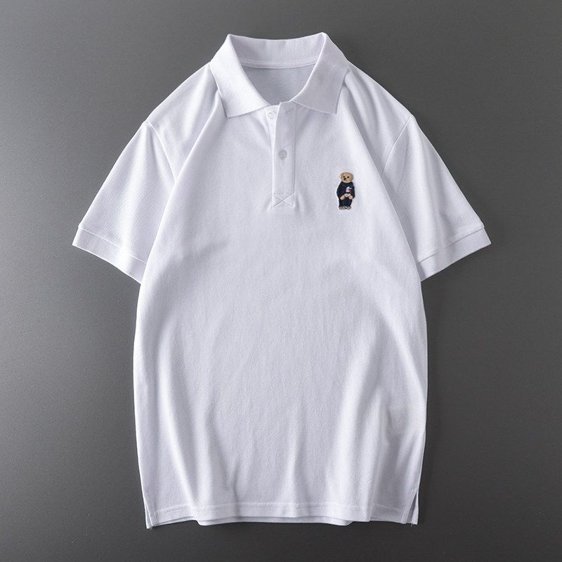 Export Overplus Order American Vintage Embroidery Polo Shirt Men's Short Sleeve T-shirt Summer Cut the Tag Off Original Single Men's Clothing Clothes