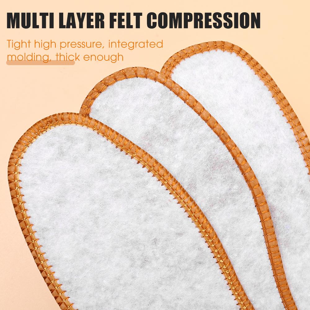 Self Heated Thermal Insoles for Shoes Wool Thicken Winter Warm Soft Shoes Pads Breathable Memory Foam Insoles for Feet Care