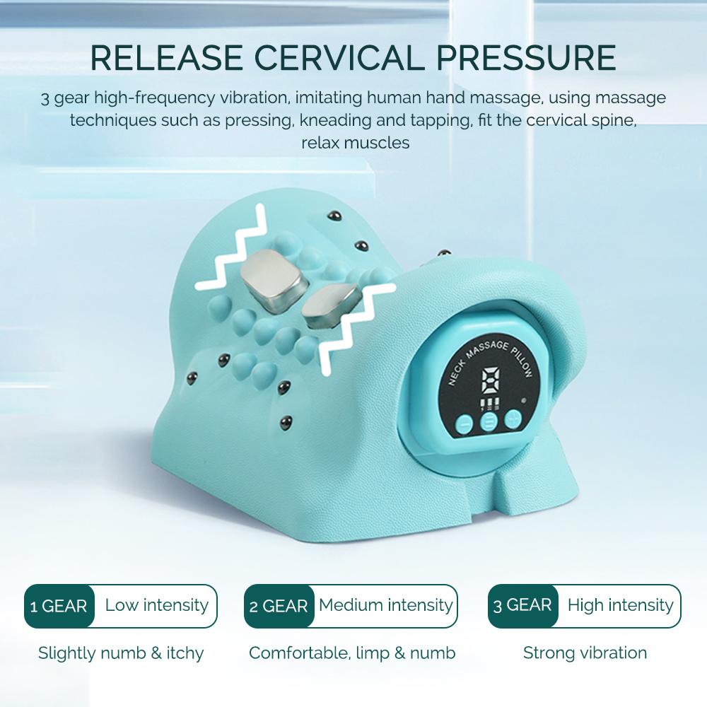 Electric Neck Massager EMS Cervical Spine Stretch Massage Pillow High-frequency Vibration Neck Cervical Acupoint Massage Machine