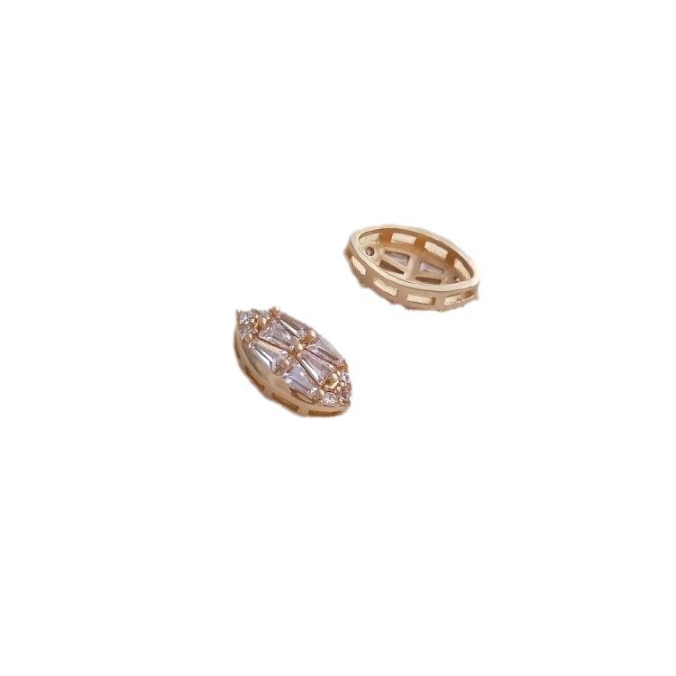 14K Gold-Filled Zircon Spacer Beads: Square, Round, Marquise, and Teardrop Shapes for DIY Jewelry