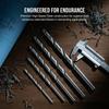 HSS Drill Bits Set Straight Shank for Wood Steel Portable High Hardness Kit for Workshop DIY Home Improvement