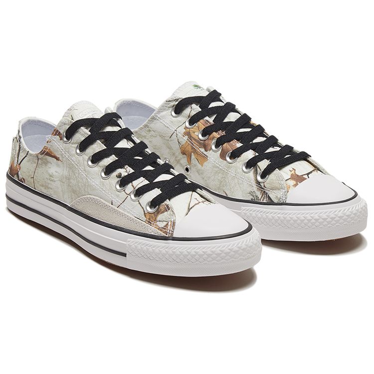 Converse Chuck Taylor All Star Pro Vintage Casual Low Top Canvas Shoes Unisex Sneakers White Leaf 169484C