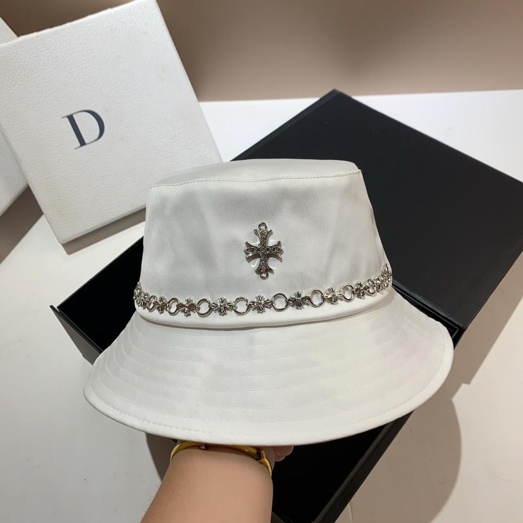 European Station Handmade Cross Chain Basin Hat Paris Tide Brand Acetate Bucket Hat Autumn Men'S And Women'S Casual Hat