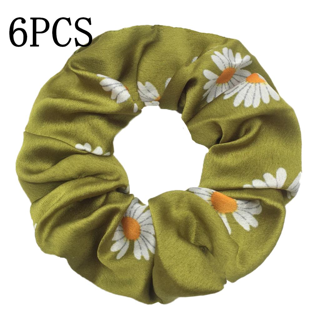 6 Stück/Los Haargummis Elastisches Band Damen Halter Gummiband Zubehör Chiffon Sonnenblume Gänseblümchen Blume Niedliche Kopfbedeckung