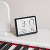 Slim LCD Digital Wall Clock with Alarm and Temperature Display (Model 8218)