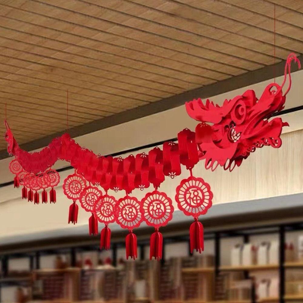 Chinesisches Neujahr Mondjahr Banner Heimdekoration Girlande Wandbehang Neujahrsbanner Party Dekoration