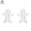 Funny Stainless Steel Gingerbread Man Earring Cartoon Ghost Ear Jewelry Girls Delicate Mermaid Fairy Earrings Gifts Accessories