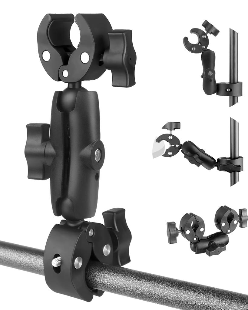 JEBUTU Super Double Clamp Camera Longer Double Clamp for Wearable Cameras and Rotation with Two Photography Magic Photography Lighting Equipment Desk