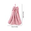 2Pcs Coral Fleece Towels Hand-Wiping Towels Bathroom Kitchen Use Hanging Towel Set 33cm x 33cm Peach