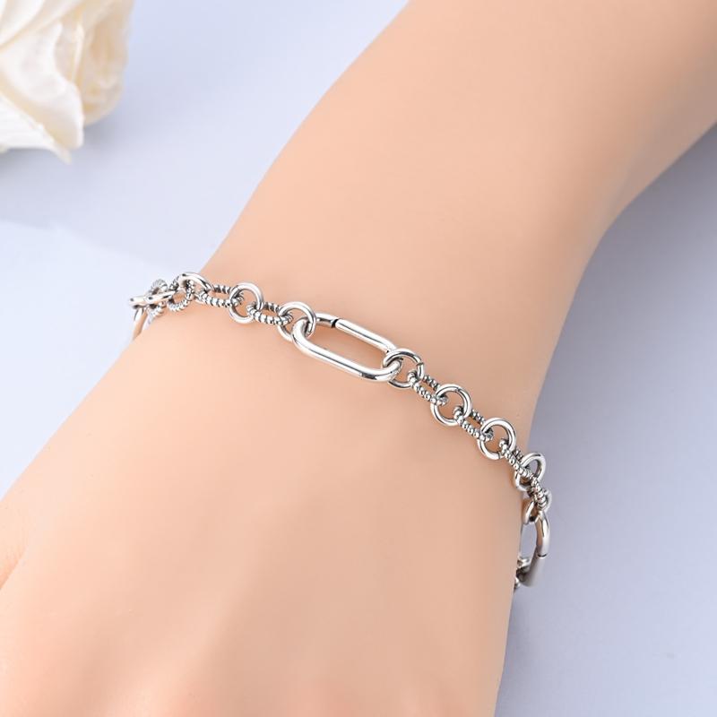 Bracelet 925 Silver Basic Braided Chain Buckle Bracelet For Women's DIY Charms Bracelet Fashion Jewelry Gifts