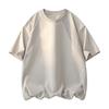 Spliced Line Short-sleeved Retro Round Neck T-shirt