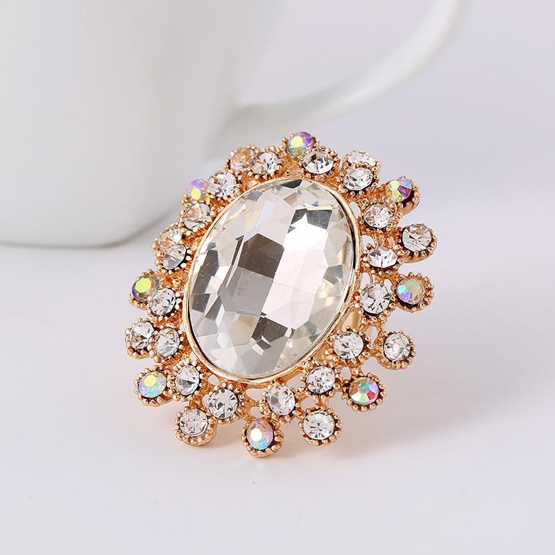 

Retro Luxury Adjustable Crystal Couple Ring білий