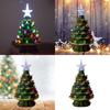 Small Christmas Tree with Ornament for Tabletop Display Ceramic Night Light Stylish Festival Home Decoration Supplies