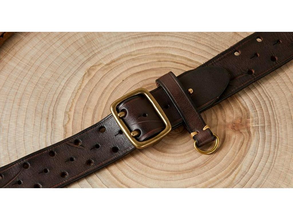 Korean Style Double Pin Buckle Leather Belt for Men - Genuine Cowhide Retro Youth Jeans Waist Belt