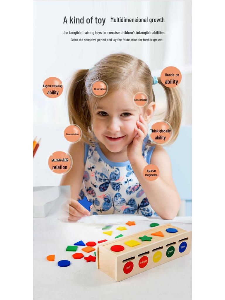 Children's Wooden Educational Shape Sorting Box: Develops Fine Motor Skills & Color Cognition