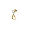 Single Gold Tone Steel Heart Earrings With Clear Zircons LPS02AQM57 For Women