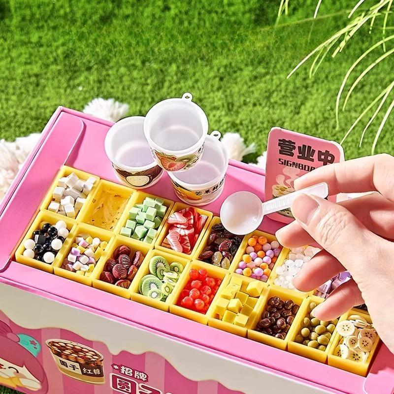 Diy Mini Dessert Craft Kit Pretend Play Sugar Art Hanging Ornament Toy For Girls Creative Role Play Birthday Gifts Non-Edible