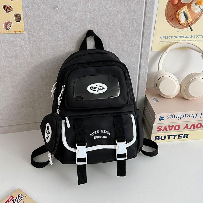 Girls Backpack Junior High School Student Backpack Color Contrast Student Schoolbag