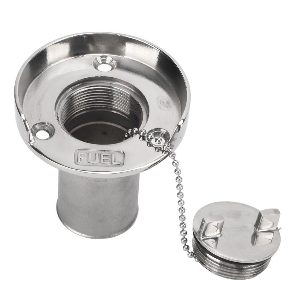 1.5in Boat Deck Filler with Cap Fill Gas Fuel Diesel Stainless Steel for Marine Yachts Caravans RVs Trucks Trailers