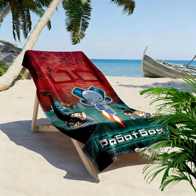 Robotboy 2D Flat Print Beach Towel, Large Soft Quick Dry Towel for Beach Camping SwimmingDSTJ0925160