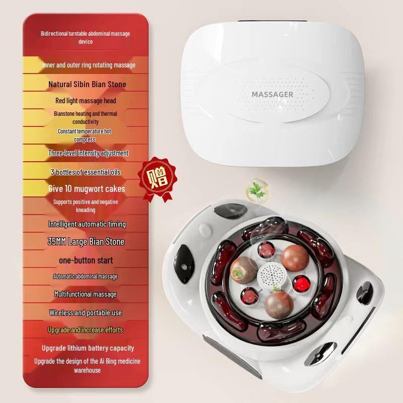 Bianstone Automatic Abdominal Massager: Heating & Moxibustion Therapy for Stomach Relief
