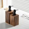Portable Walnut Wood Soap Dispenser 200/400ml Push-Type Lotion Bottles Large Capacity Shampoo Bottles for Hand Soap Shower Gel