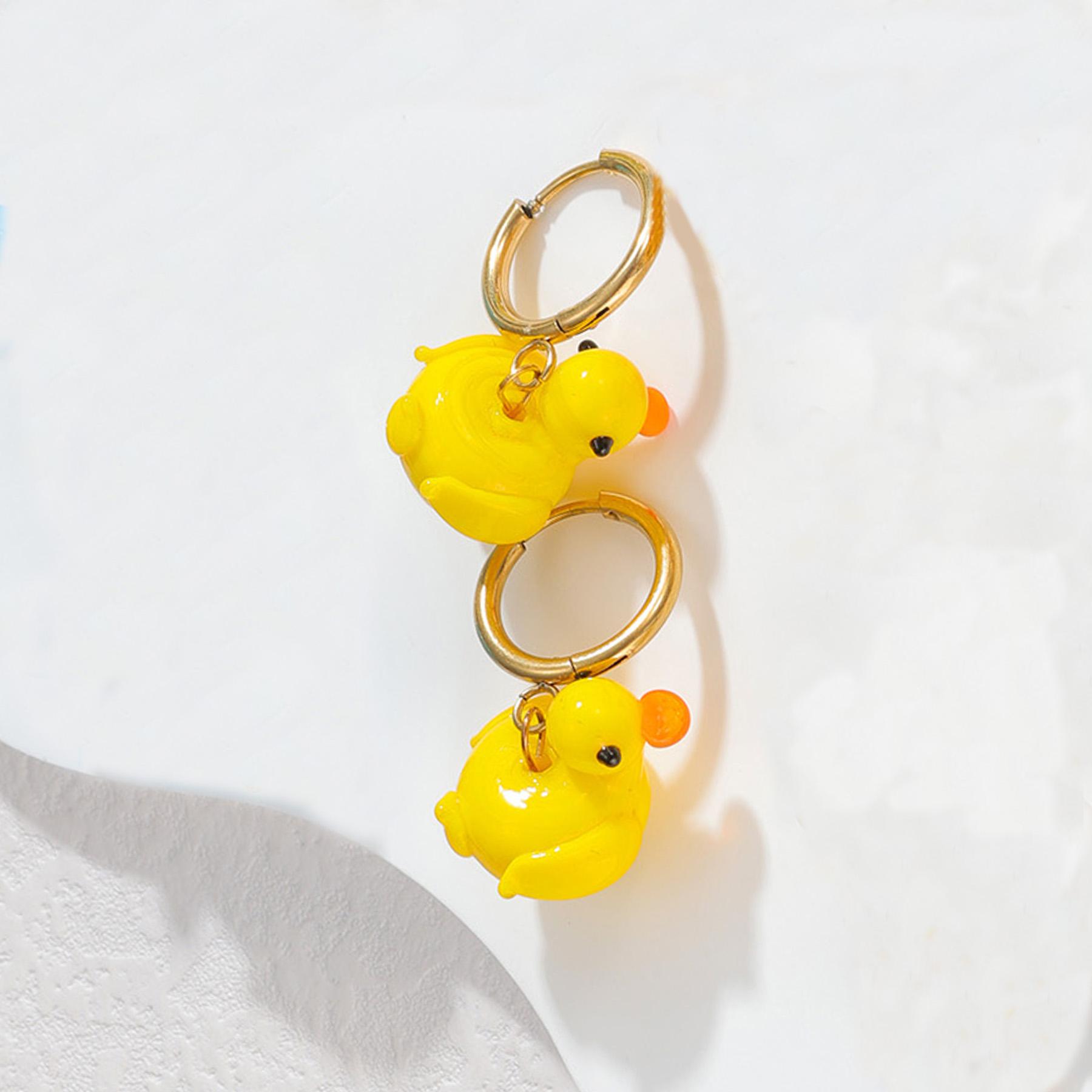 

Новая Мода Позолоченная Нержавеющая Сталь Женские Серьги Красочное Стекло Подвески Животные Новинка Уникальные Высокое Качество Циркон Подарки