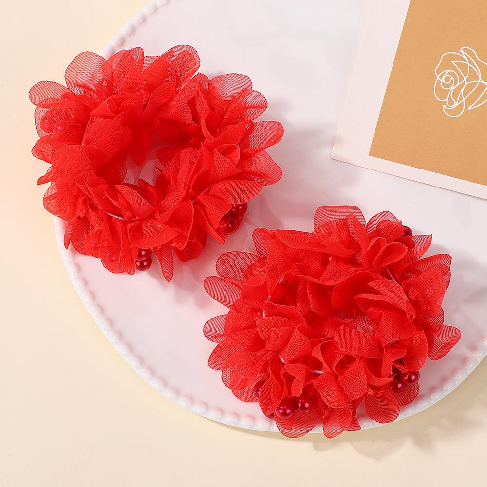 2 stuks/set Baby Meisjes Roze Kleur Haarelastiekjes Schattige Hoge Elastische Hoofdband voor Kinderen Lente Festival Vakantie Haaraccessoires