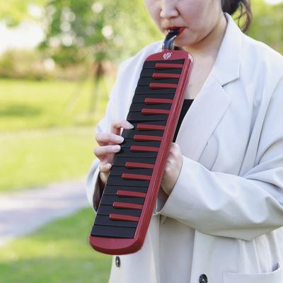 M MBAT Teclado de piano melódica de 32 teclas con bolsa de transporte, accesorios, regalo para principiantes y amantes de la música, caja de resonancia de latón ABS