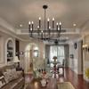 Contemporary Minimalist Wrought Iron Branch Chandelier for Living Room, Dining Room, Bedroom, Farmhouse, or Balcony Lighting.