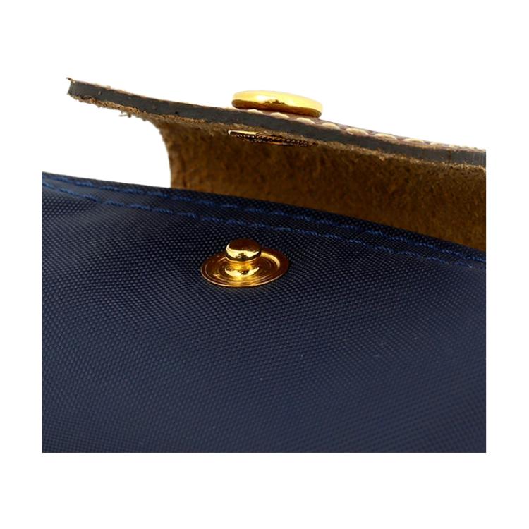 Longchamp Le Pliage Original Gold Embossed Snap Flap Nylon Wallet Women Wallet Navy-Blue 30016089556