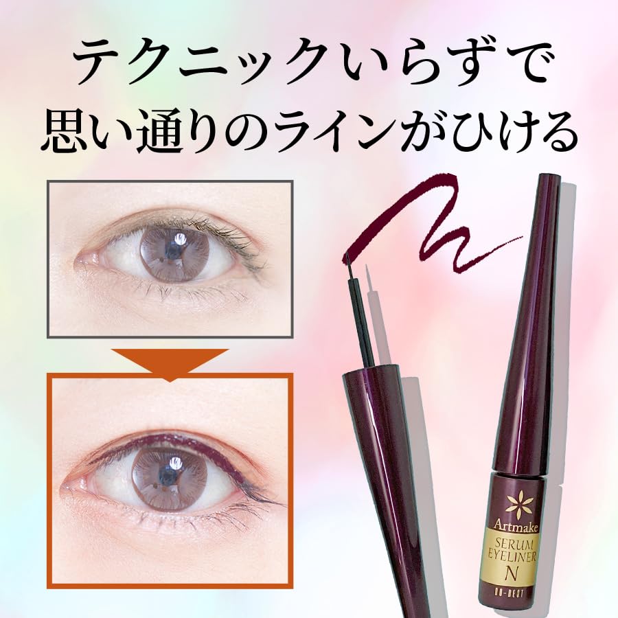 Official [Permanent Makeup] Serum Eyeliner N Burgundy - Long-lasting, smudge-proof, liquid eyeliner. Quick-drying, easy to apply, and easily removed