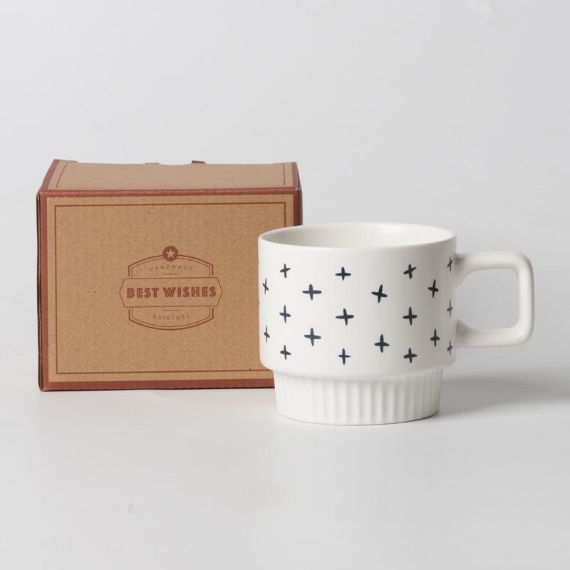 

Скандинавский Блюз Геометрический Узор Керамическая Чашка Кружка Завтрак Молоко Кофе Чашка Чашка Воды