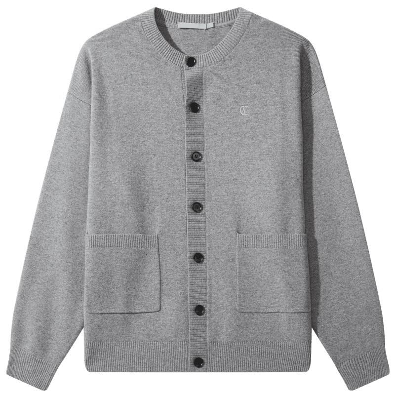 

Cabbeen Men s College Style Logo Embroidered Wool Blend Cardigan 3XL